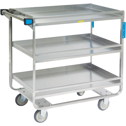 Cart, 22 3/8"W x 38 5/8"L x 37_"H, 700 lb Capacity, 3 Shelves, 5" Swivel Casters, 21" x 33" Shelf, 19 3/8" Clearance