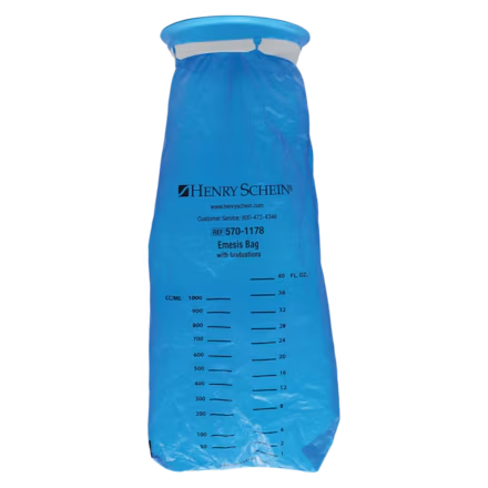 Emesis Bag 8.5x5x5" Translucent Blue Plastic 24/Pk (5701178)