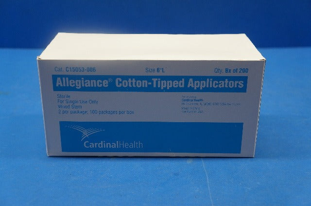 Wooden Shaft Applicator Stick, Cotton Tip, 6", Disposable, Sterile, 100/bx, 10 bx/cs (Continental US Only)