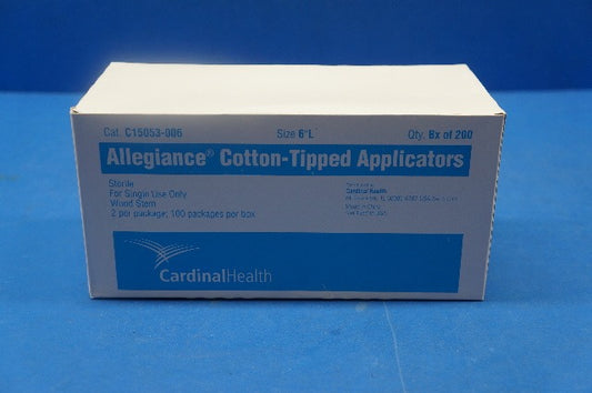 Wooden Shaft Applicator Stick, Cotton Tip, 6", Disposable, Sterile, 100/bx, 10 bx/cs (Continental US Only)