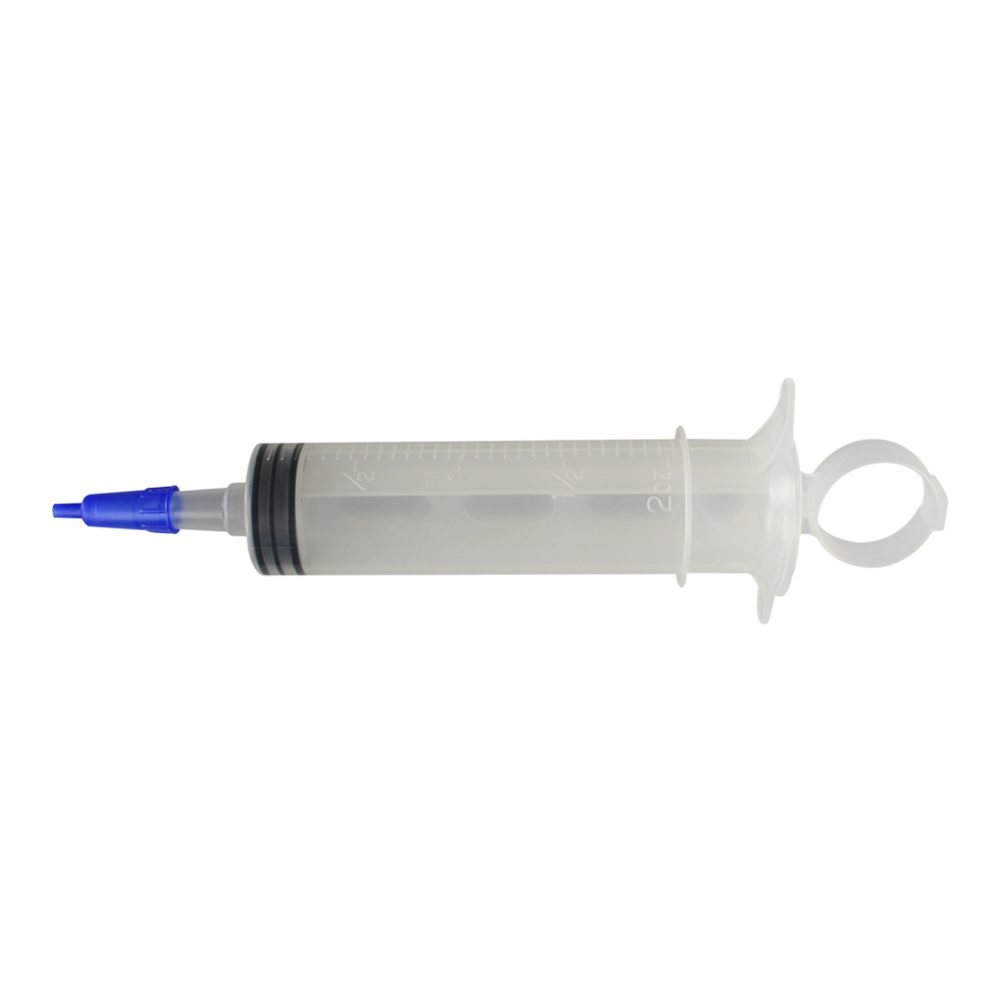 Enteral Irrigation Syringe, Thumb Control Ring Piston, w/ Small Tube Adapter, Non-Sterile, 30/cs
