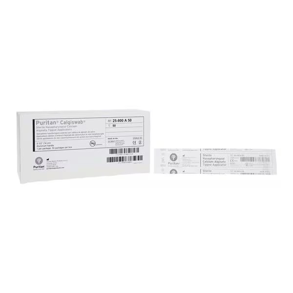 CalgiSwab Nasopharyngeal Swab Flexible Aluminum Handle Cal Alg 5.5" Strl 1 50/Bx, 10 BX/CA (25-800 A 50)