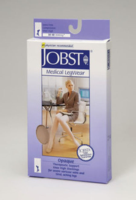 Compression Hose, Thigh High, 30-40 mmHG, Open Toe, Classic Black, X-Large (Continental US Only)