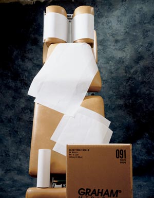 Chiropractic Headrest Sheet, Face Slot, 12" x 12", White, Smooth, 1000/cs (54 cs/plt) (020203) (904) (Part Number is having a ROLLING TRANSITION from a 3 digit to a 7 digit number - You may receive either part number until transition is completed)