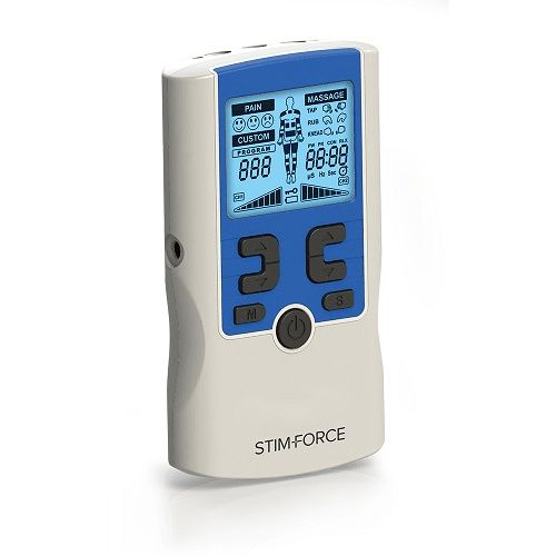 Advanced Russian Stim-Force with Interferential. Package Includes:  Device, batteries, lead wires, pk of 4 electrodes, user manual and carrying case.