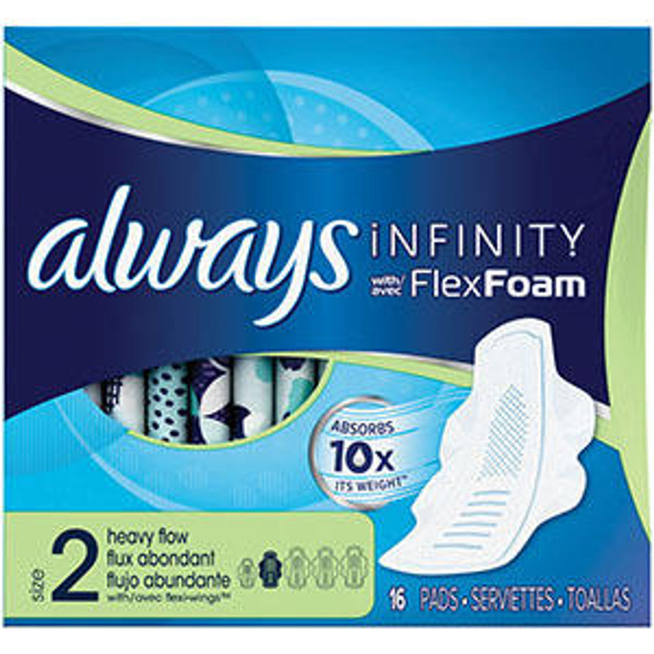 Always Ultra Thin Pads, Size 2, Long Absorbency, Unscented, with Wings, 32/pk, 3pk/cs 