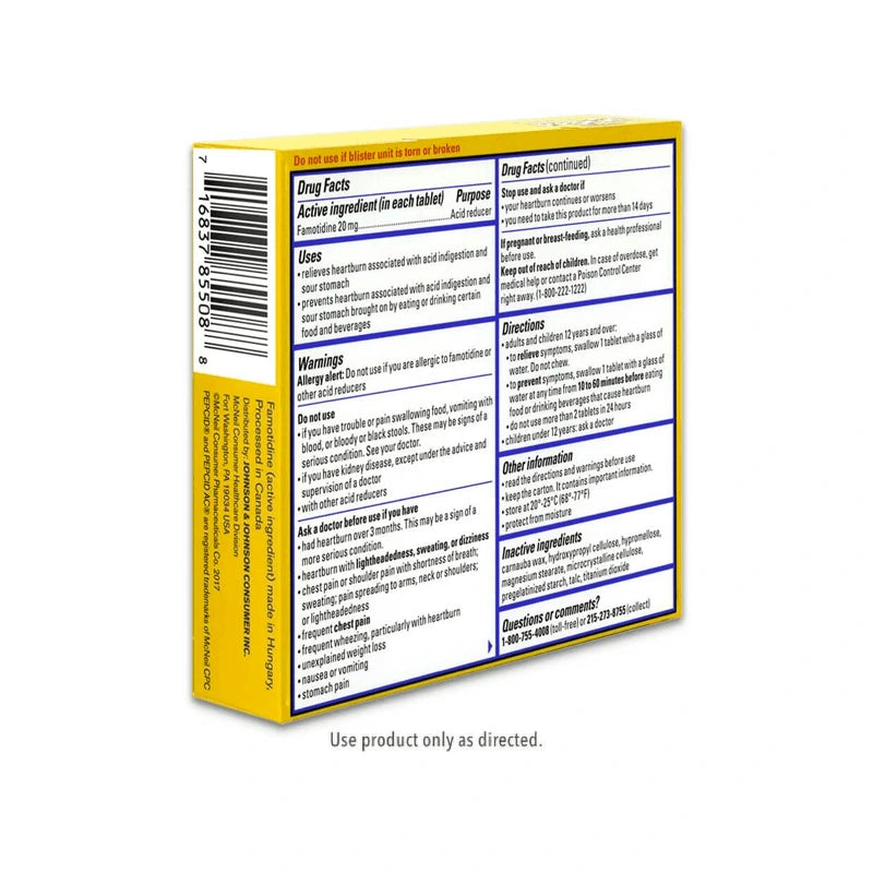 Pepcid, Maximum Strength, 8ct, 6/bx, 6 bx/cs (Continental US+HI Only) (Pricing Subject to Change without Prior Notification)