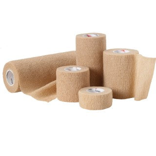 Self-Adherent Cohesive Bandage, 2" x 5yd Roll, Tan, Latex, Non-Sterile, 30 rl/bx, 6 bx/cs (Continental US Only)