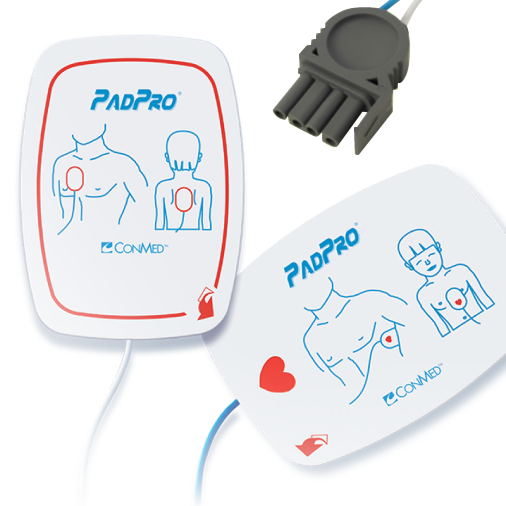 Electrode, Adult, Radiotranslucent Pads, Pre-Connect Packaging, 6" x 4.25", 48" Leadwire, 1 pair/pouch, 10 pouches/cs
