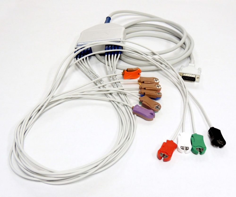 Patient Cable, 2 x 5, RA Snaps, Bi-Polar, Gray (US Only)