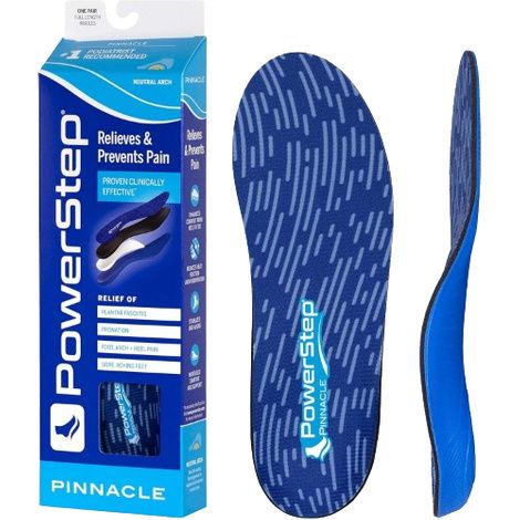 Powerstep Pinnacle Orthotic Insole Support, Full, Size G (Male 10-10.5, Women 12-12.5)