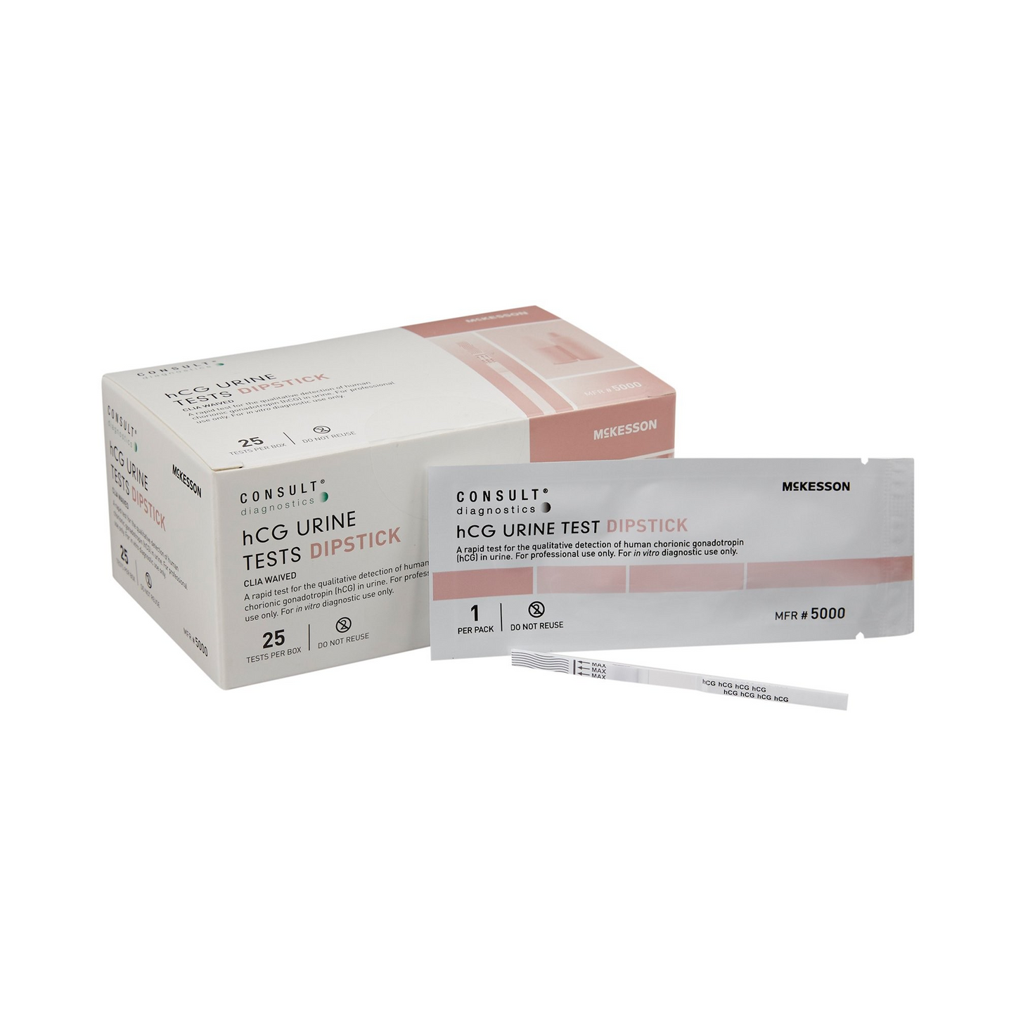 Reproductive Health Test Kit McKesson Consult™ hCG Pregnancy Test 25 Tests CLIA Waived (5000)