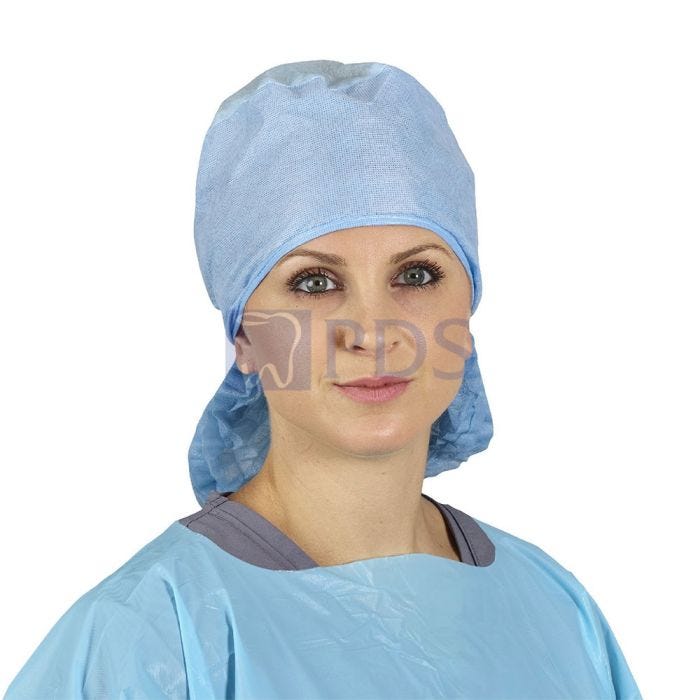 COVER MAX, Surgical Cap, Long Hair, Blue, Universal, 300/cs (US Only)