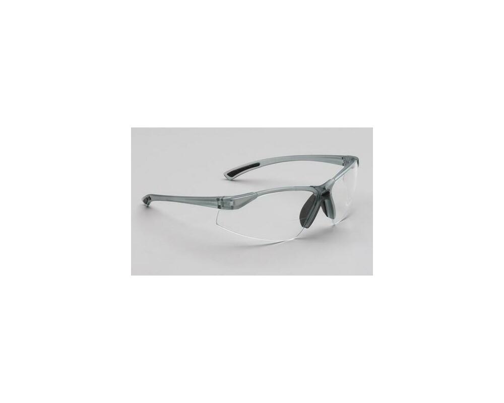 Safety Glasses, Grey Frame/Clear Lens, Universal Size, 12/cs (US SALES ONLY)