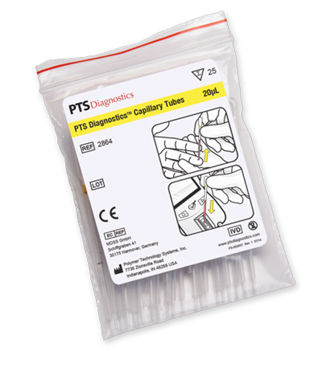 Capillary Tube, 20ul, Glass Tube w/ Plastic Bulb, 25/bg (Distributor Agreement Required - See Manufacturer Details Page) (Not Available For Sale into Canada)
