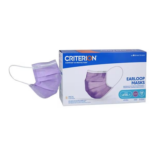 Criterion Earloop Mask ASTM Level 1 Lavender Adult 50/Bx (1048600)
