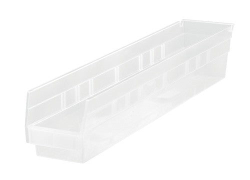 Shelf Bin, 23 5/8" x 4 1/8" x 4", Clear, 16/ctn (DROP SHIP ONLY)