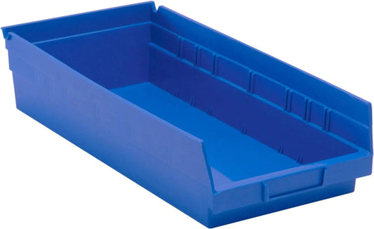 Shelf Bin, 17 7/8" x 8 3/8" x 4", Blue, 10/ctn (DROP SHIP ONLY)