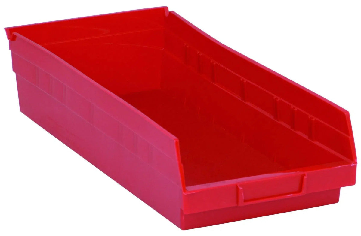 Shelf Bin, 17 7/8" x 8 3/8" x 4", Red, 10/ctn (DROP SHIP ONLY)
