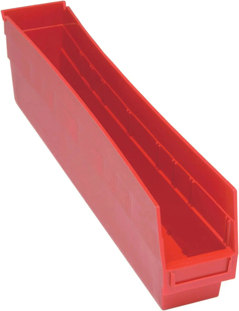 Shelf Bin, 23 5/8" x 4 1/8" x 6", Red, 16/ctn (DROP SHIP ONLY)