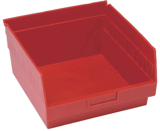 Shelf Bin, 11 5/8" x 11 1/8" x 6", Red, 8/ctn (DROP SHIP ONLY)
