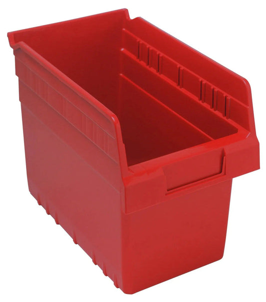 Shelf Bin, 11 5/8" x 6 5/8" x 8", Red, 30/ctn (DROP SHIP ONLY)
