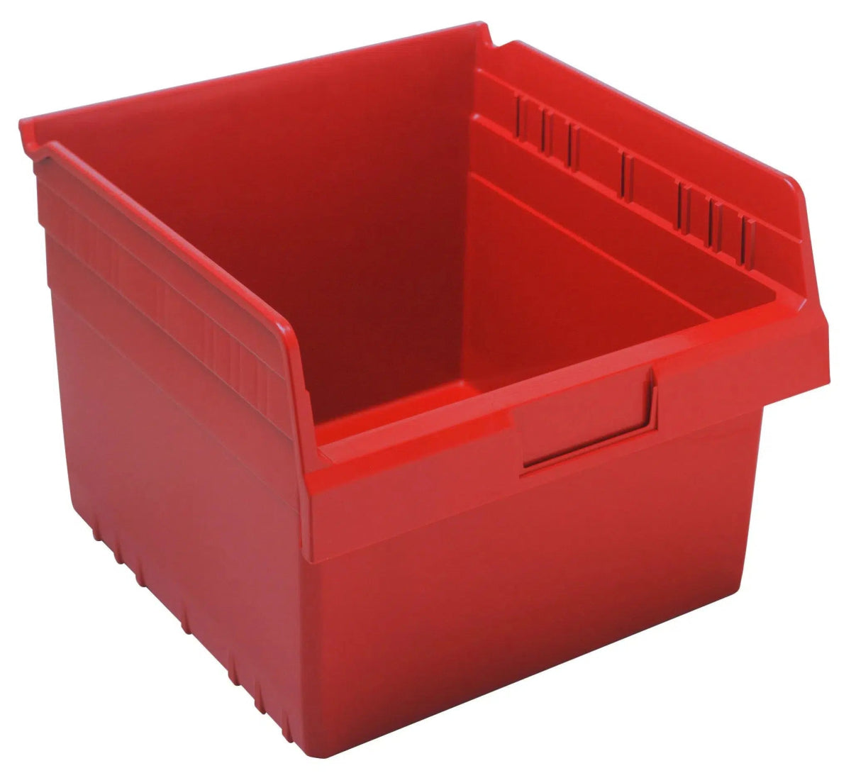 Shelf Bin, 11 5/8" x 11 1/8" x 8", Red, 8/ctn (DROP SHIP ONLY)