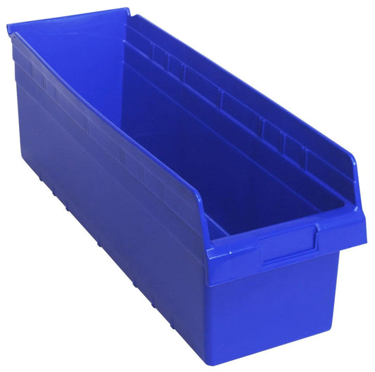 Shelf Bin, 23 5/8" x 8 3/8" x 8", Blue, 6/ctn (DROP SHIP ONLY)