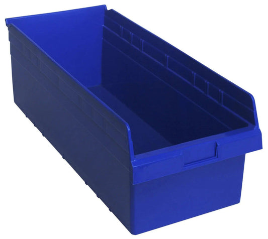 Shelf Bin, 23 5/8" x 11 1/8" x 8", Blue, 6/ctn (DROP SHIP ONLY)