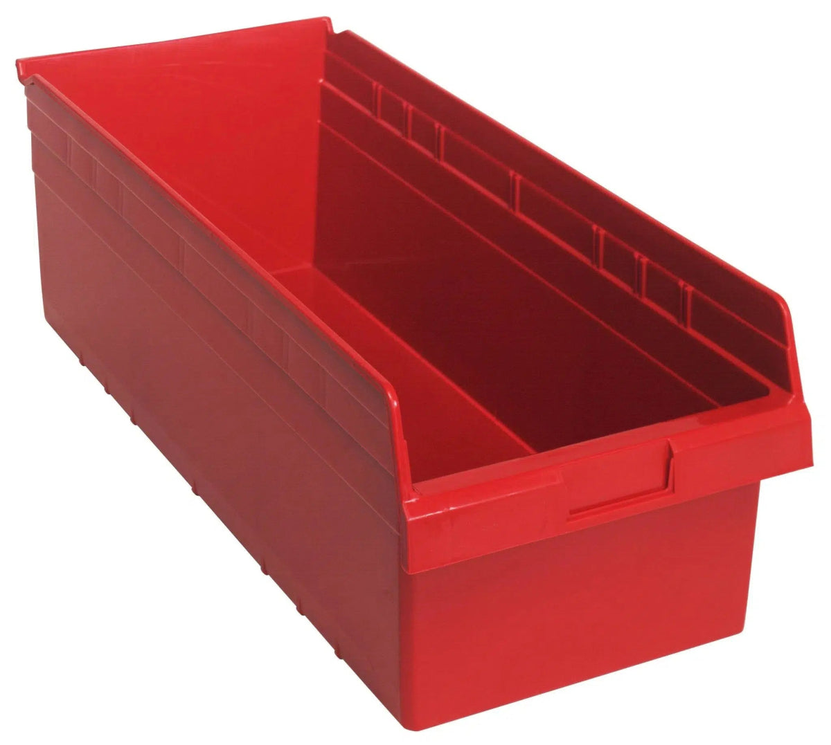 Shelf Bin, 23 5/8" x 11 1/8" x 8", Red, 6/ctn (DROP SHIP ONLY)