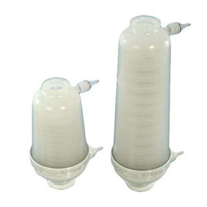 Supracap 100 Depth Filter Capsule, In-Line Style, 5" Length, with Single-Layer Media Grade K700P (1-3m Retention Rating), _" Hose Barb Inlet and Outlet