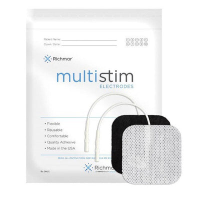 MultiStim Electrodes, 4cm x 9cm (1.5 x 3.5), Rectangle, Cloth,  4/pk, 10 pk/bg, 1 bg/cs  (US Only)
