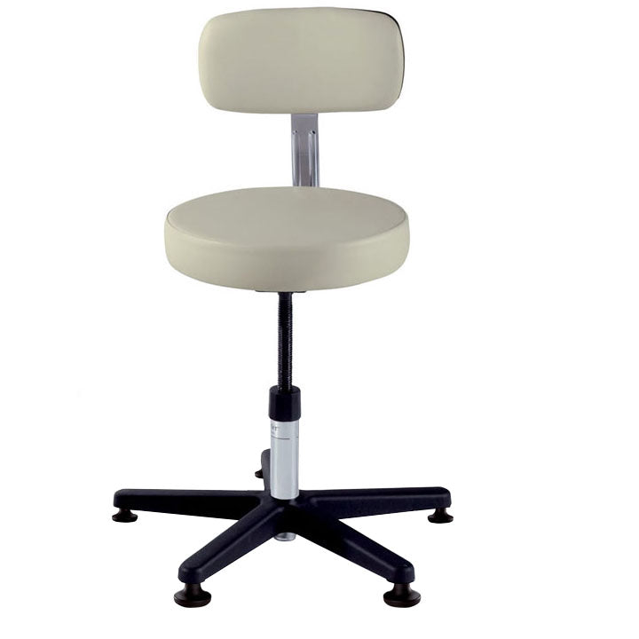 271 Basic Stool w/ Back, Manually Adjustable, Glides, Dream (US Only) (DROP SHIP ONLY) (Delivery Info Sheet Required)