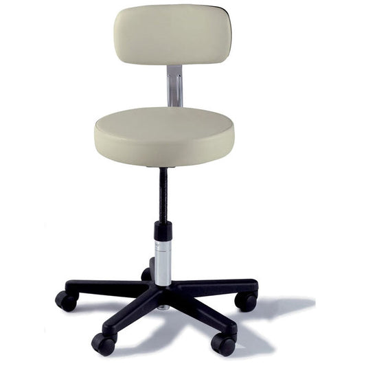 271 Basic Stool w/ Back, Manually Adjustable, Soft Rubber Casters, Obsidian (US Only) (DROP SHIP ONLY) (Delivery Info Sheet Required)