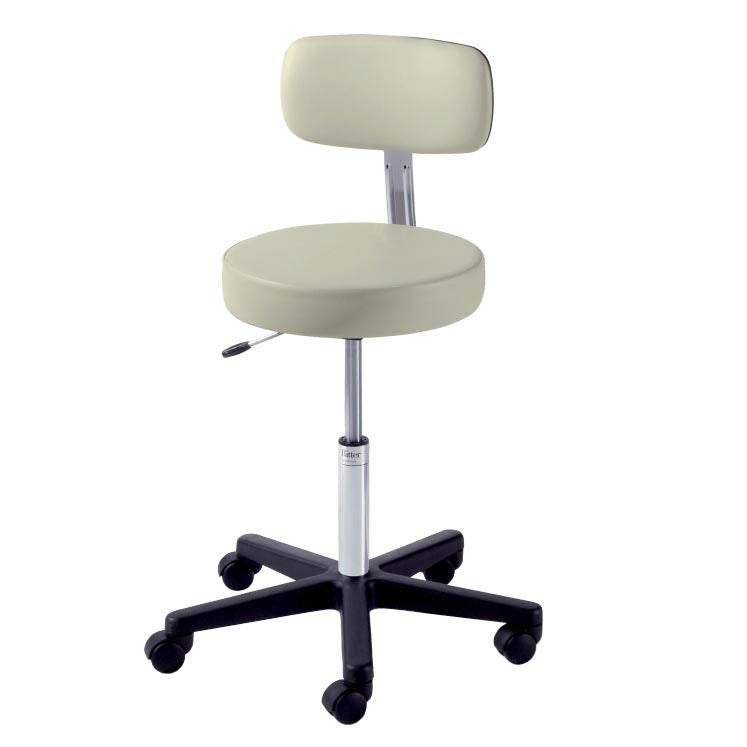 Stool, Black Base, Air Lift, w/ Locking Casters Casters, w/ Back, Special Color (US Only) (DROP SHIP ONLY) (Delivery Info Sheet Required)