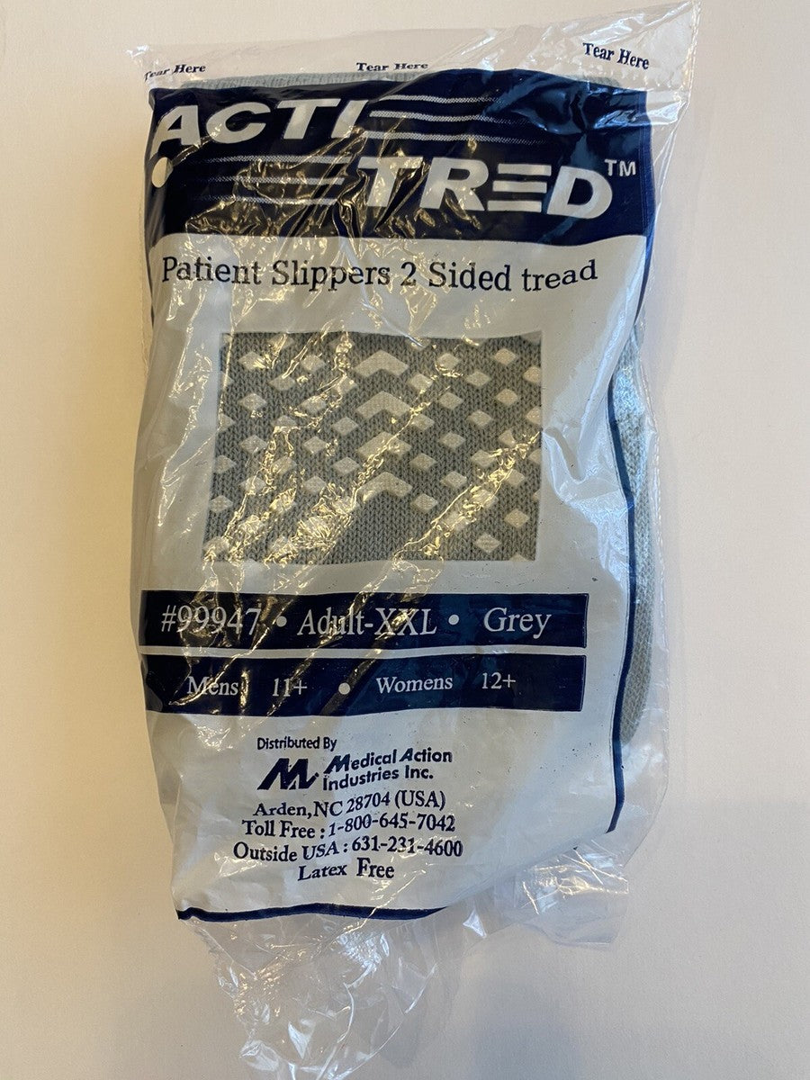 Double Sided Tread Slipper, XX-Large, Gray, 48/cs