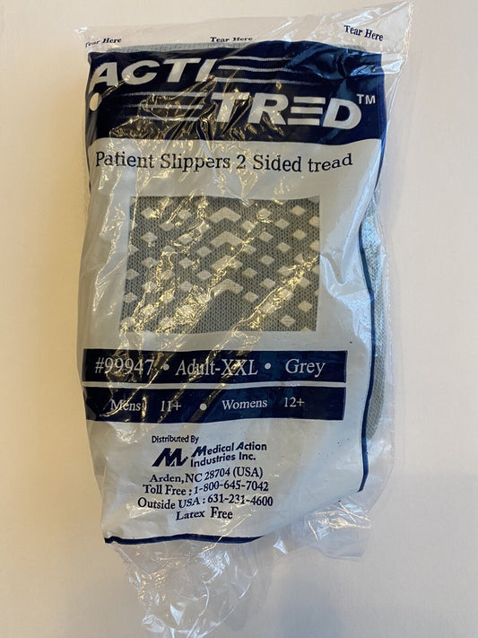 Double Sided Tread Slipper, XX-Large, Gray, 48/cs