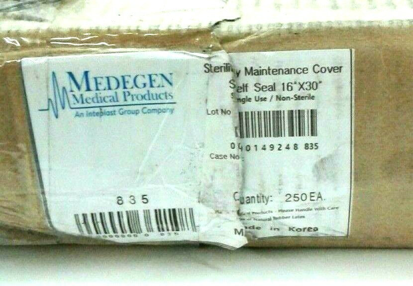 Cover, 16" x 30", Print/ Label Tear & Seal Instructions, 2.25 Mil, Clear/ Blue, LLDPE Film, Flat Pack, Heat-Seal Adhesive Strip, 250/cs