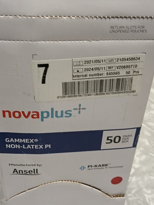 Gammex PI Globe, Polyisoprene, Size 7.0, Powder-Free, White, Non-Latex, 50 pr/bx, 4 bx/cs (US Only) (For Sale to Authorized NovaPlus Customers Only)