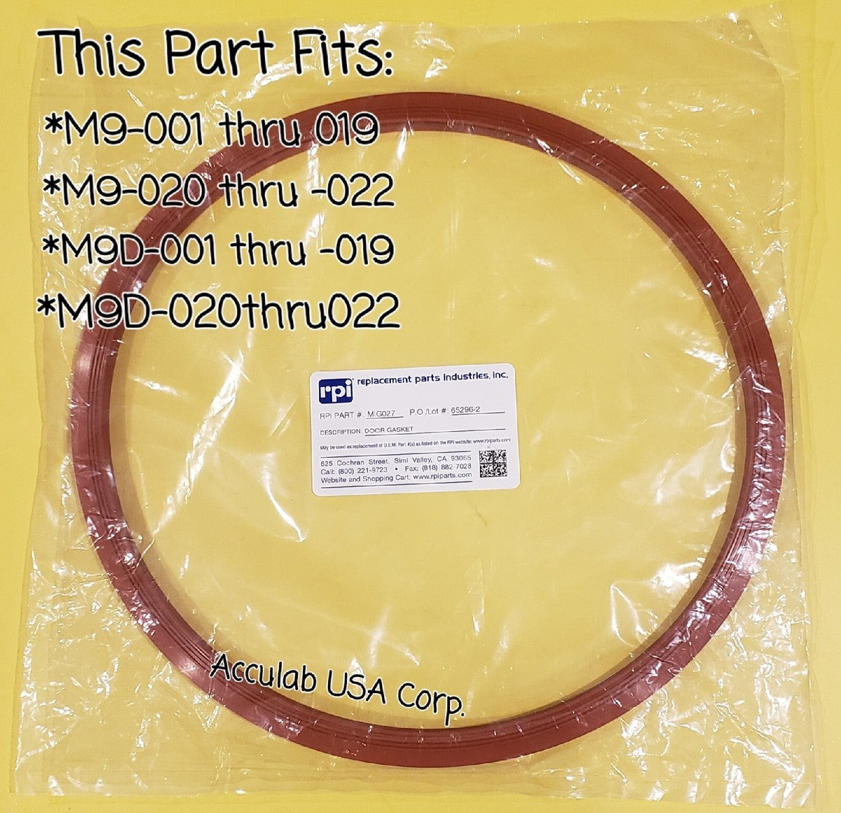 M9 Door Gasket (US Only) (DROP SHIP ONLY) (Delivery Info Sheet Required)