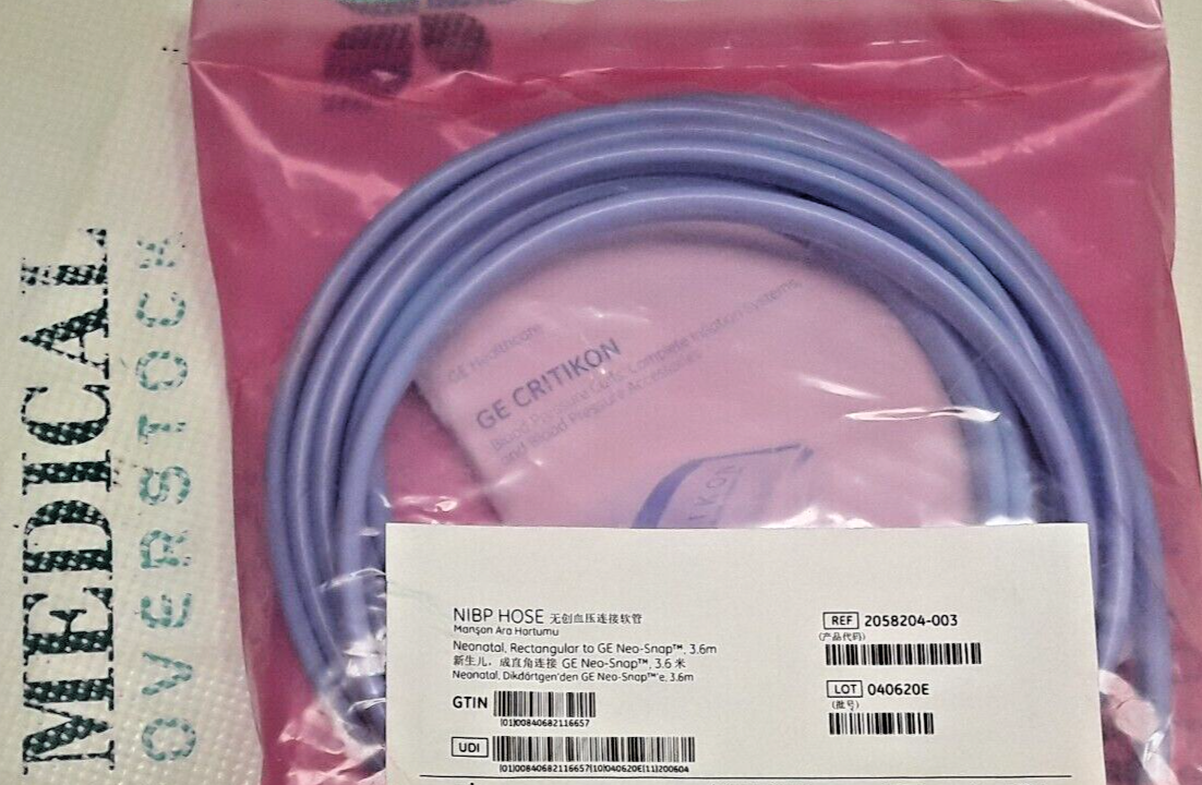 Air Hose, Non-Invasive Blood Pressure, Neo-Snap Connector, 3.6m (Continental US Only)