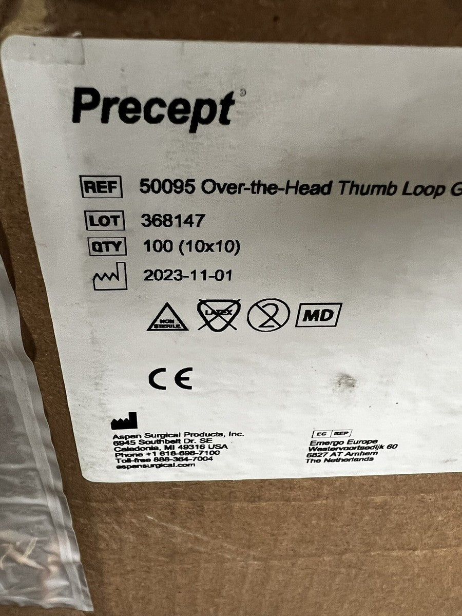 Precept Gown, Isolation, Over the Head w/Thumb Loops Yellow, Universal, Non-Sterile, 10/bg, 10 bgs/cs