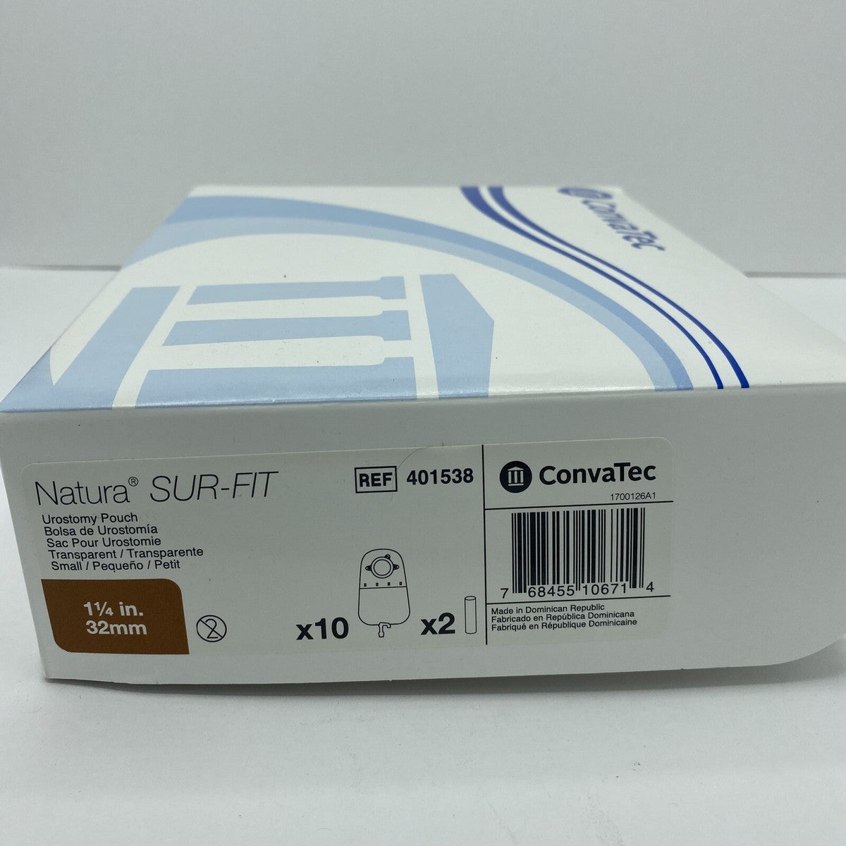 Urostomy Pouch, Standard, 10", 1-Sided Comfort Panel, Fold-Over Tap, Transparent, 1 1/4" Flange, 10/bx (Continental US Only)