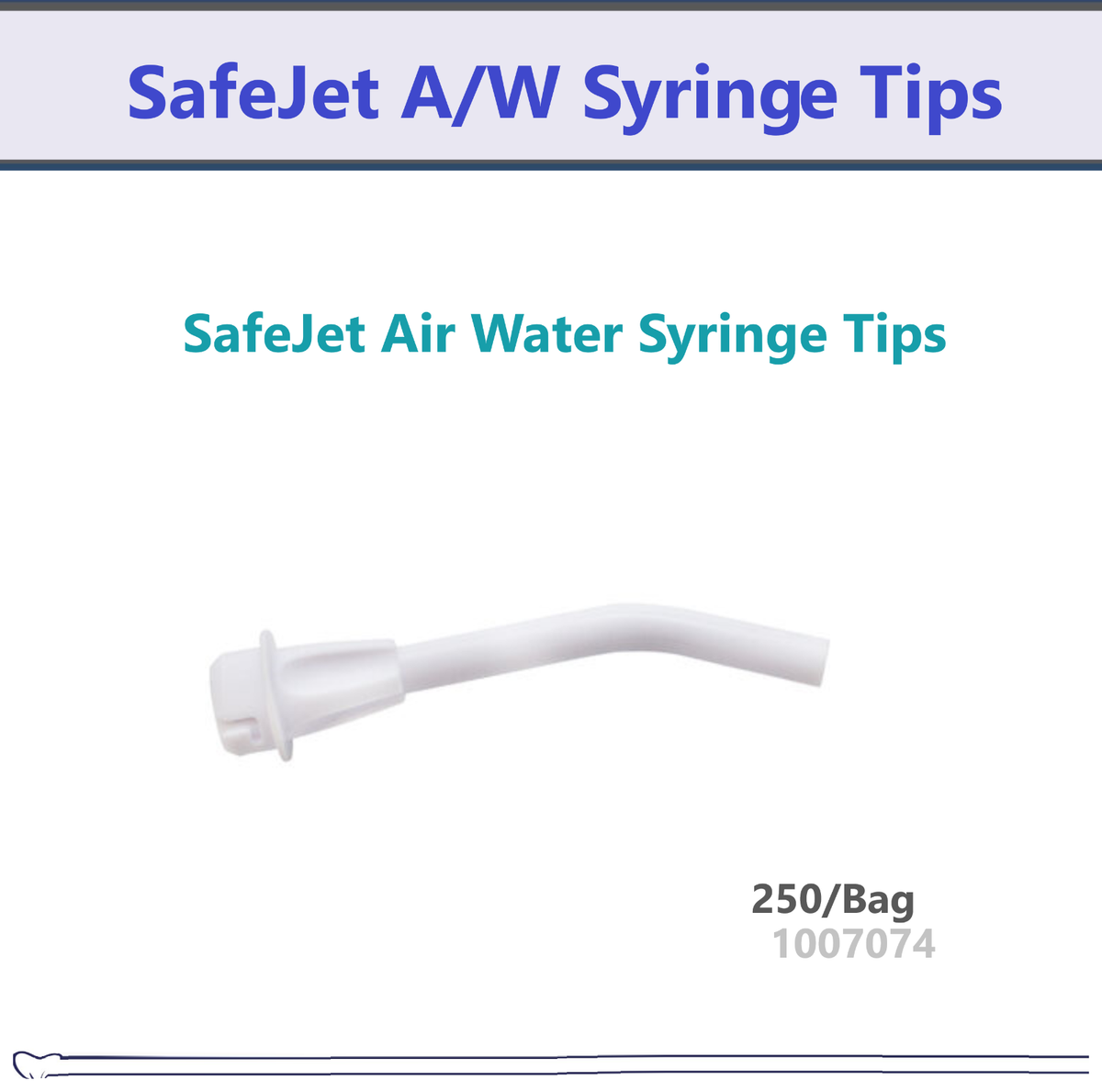 SafeJet Air/Water Syringe Tips, Disposable. 250/bag (Not Available for sale into Canada)