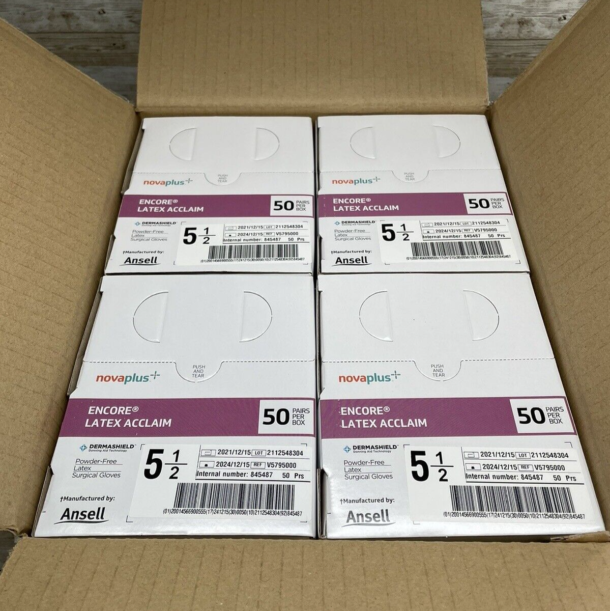 Encore Acclaim Glove, Size 5.5, Powder-Free, Latex, 50 pr/bx, 4 bx/cs (US Only) (For Sale to Authorized NovaPlus Customers Only)