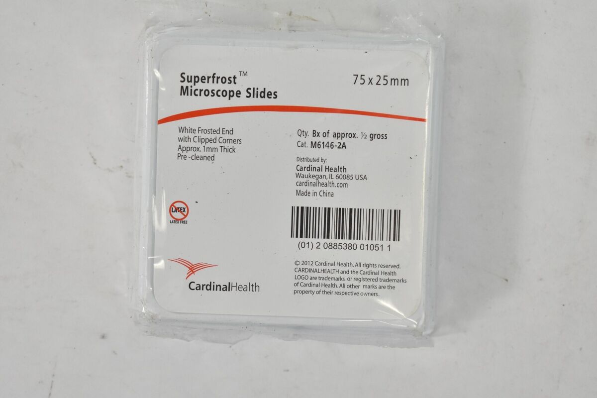 Superfrost Printable Microscope Slides, White Tab, 25mm x 75mm x 1mm, 72/bx, 2 bx/gr, 20 gr/cs (Continental US Only)
