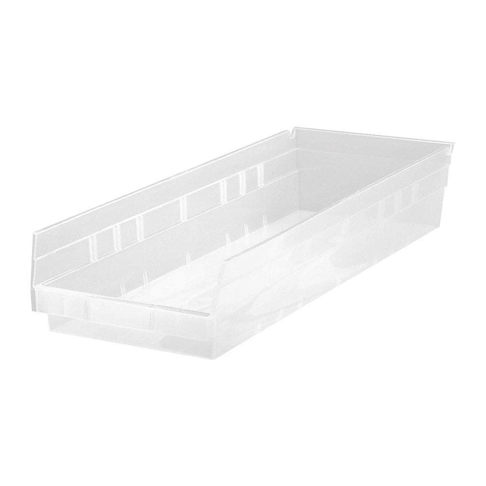 Shelf Bin, 23 5/8" x 8 3/8" x 4", Clear, 6/ctn (DROP SHIP ONLY)