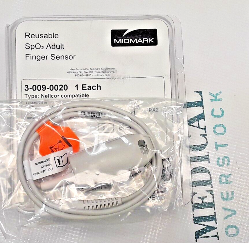 SPO2 Finger Sensor, Reusable, Adult, Envitec, 1ea (US Only) (DROP SHIP ONLY) (Delivery Info Sheet Required)