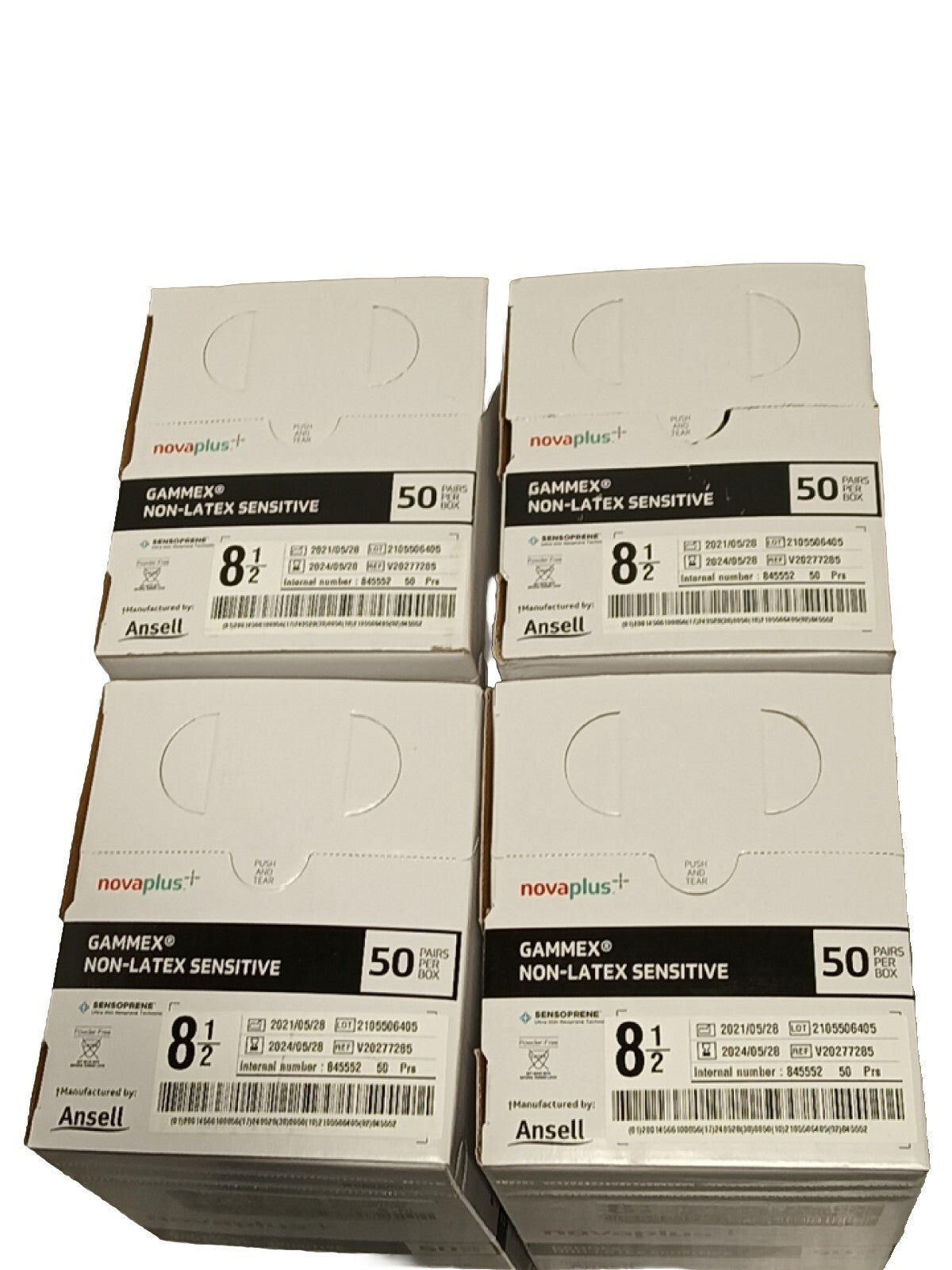 Gammex Sensitive Glove, Neoprene, Size 8.5, Non-Latex, 50 pr/bx, 4 bx/cs (US Only) (For Sale to Authorized NovaPlus Customers Only)