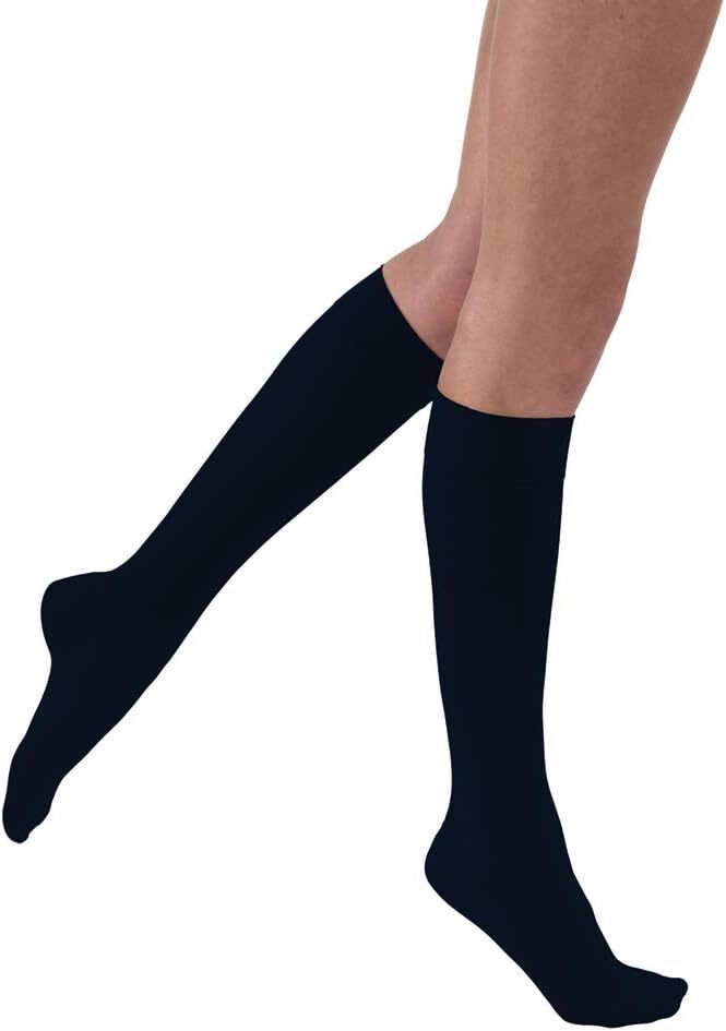 Compression Stocking, Knee High, 20-30 mmHG, Closed Toe, Midnight Navy, Large (Continental US Only)